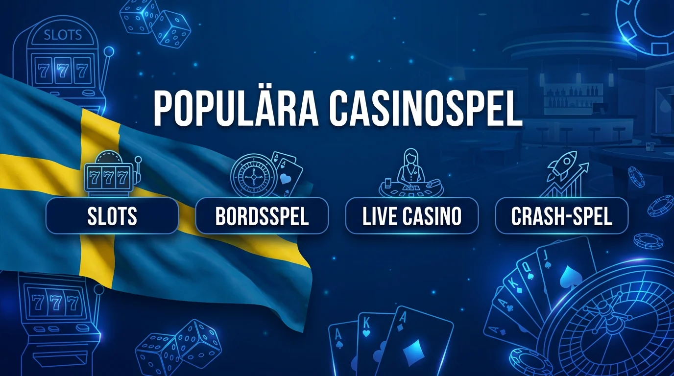 Populära casinospel för svenska spelare med varierat spelutbud och modern spelupplevelse
